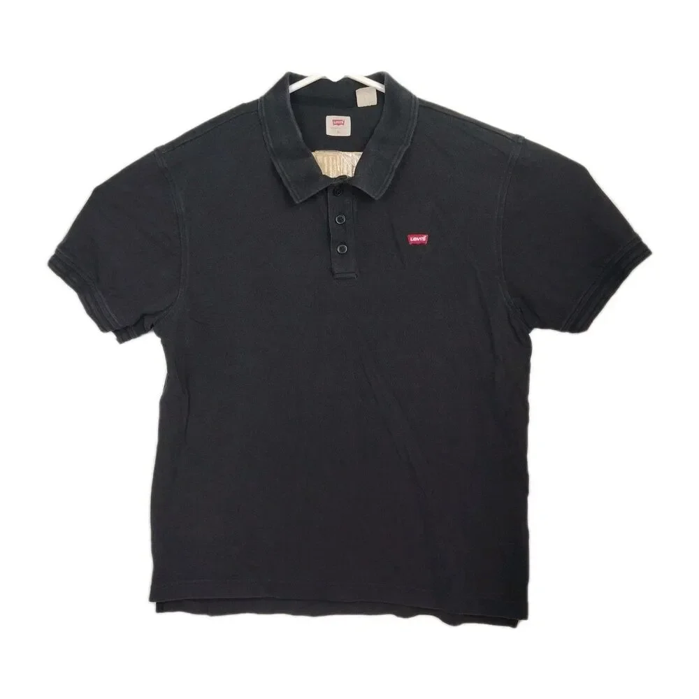 Levi's Polo Shirt Men's Size XL Black‎ Embroidered Logo Short Sleeves